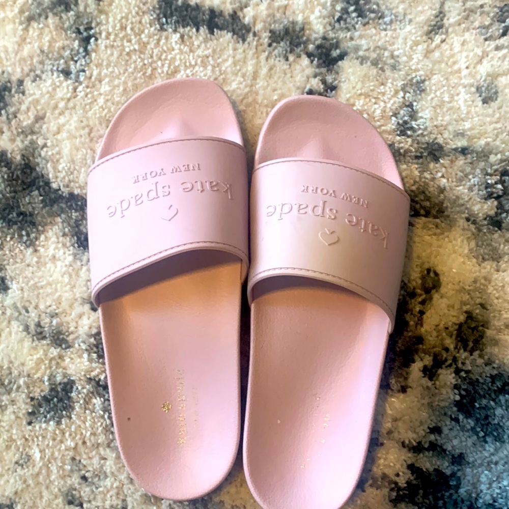 Pink Kate Spade slides